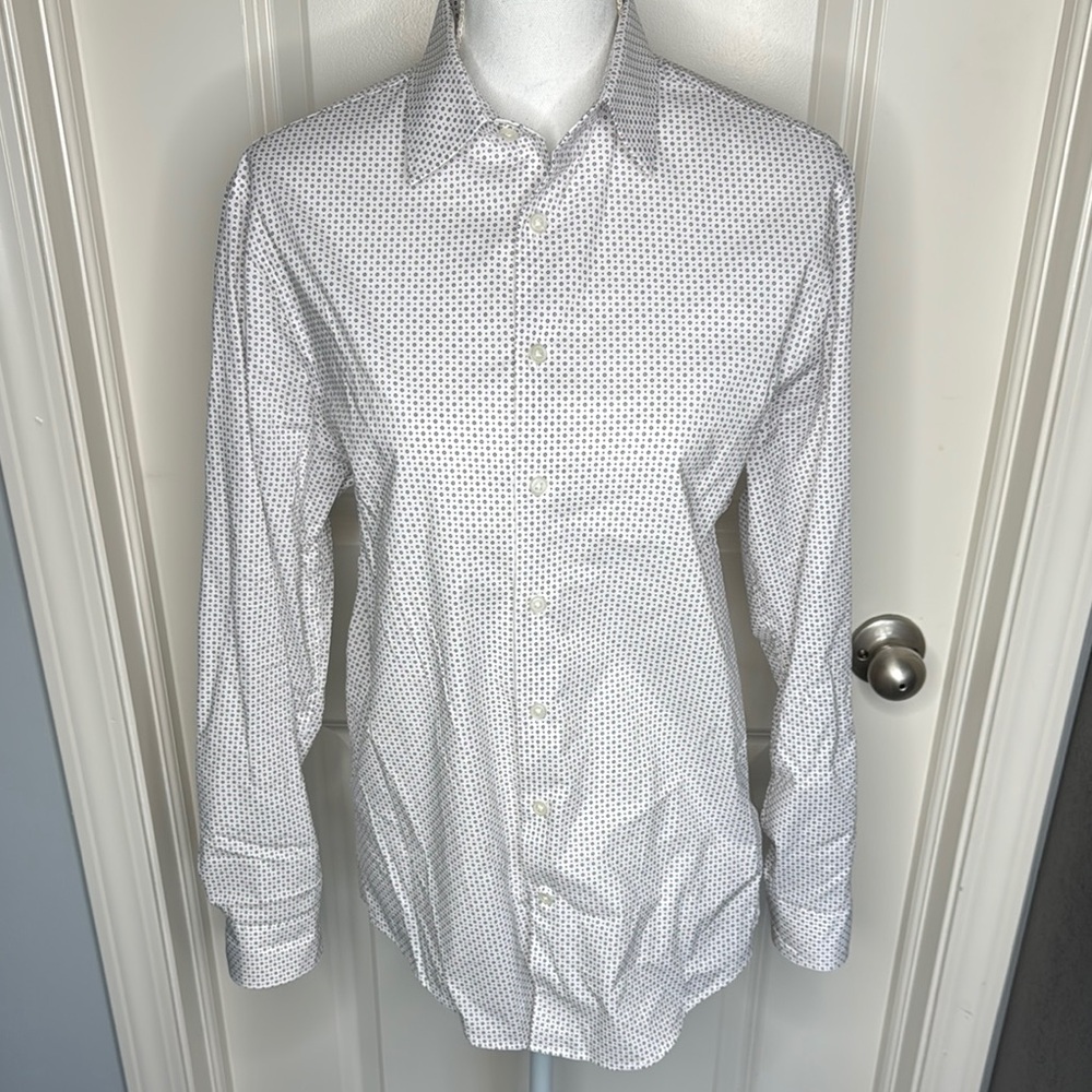 Express Men's White Patterned dress shirt size small